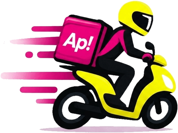 Repartidor Ap! Rider en moto